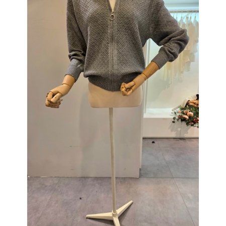 데님 카라 집업 가디건