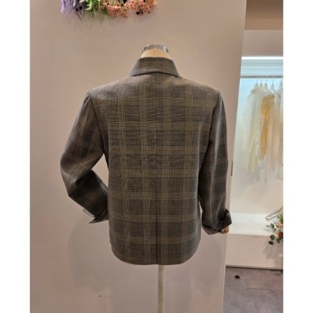 체크 더블 자켓