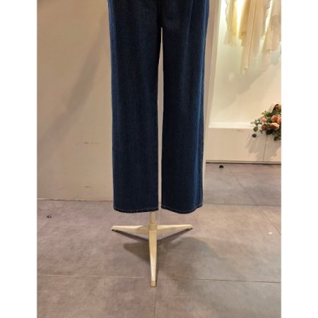 뒷밴딩 핀턱 데님 와이드 팬츠