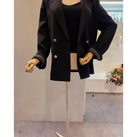 더블 솔리드 카라 자켓