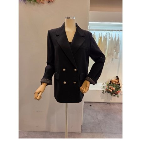 더블 솔리드 카라 자켓