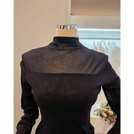 시스루 배색 티셔츠