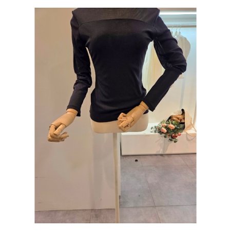 시스루 배색 티셔츠