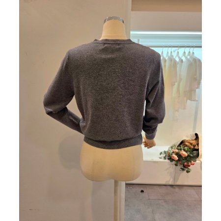 무지 긴팔 라운드 니트