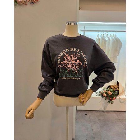 플라워 레터링 맨투맨티셔츠