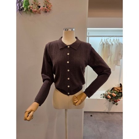 카라 긴팔 가디건