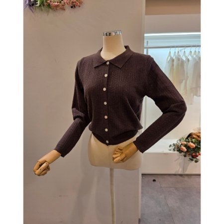 카라 긴팔 가디건