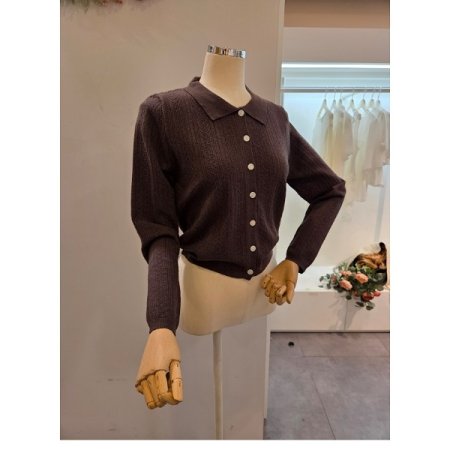 카라 긴팔 가디건