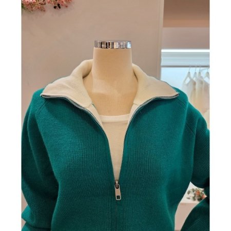 골지 집업 가디건