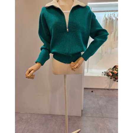 골지 집업 가디건