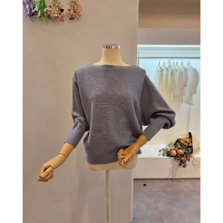 보트넥 가오리핏 니트