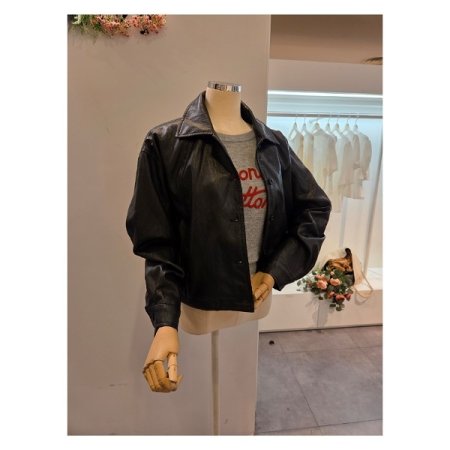 스트링 카라 레자 자켓