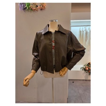 스트링 카라 레자 자켓