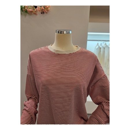 잔 스트라이프 긴팔 티셔츠