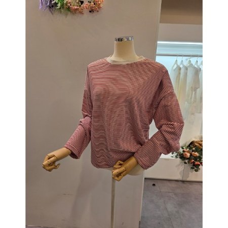 잔 스트라이프 긴팔 티셔츠