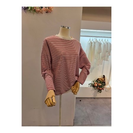 잔 스트라이프 긴팔 티셔츠