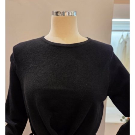 스카프 언발 버튼 니트