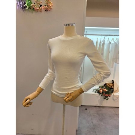 라운드 골지 티셔츠