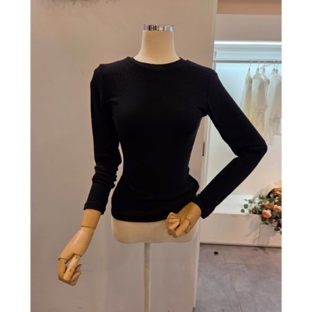 라운드 골지 티셔츠