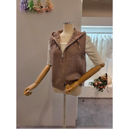 후드넥 투웨이 니트 조끼