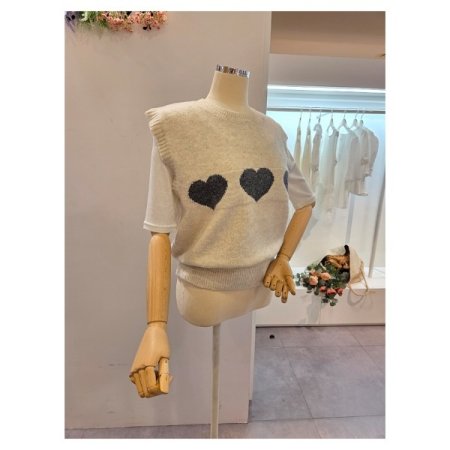 하트 니트 베스트