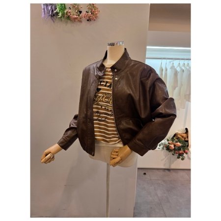 하이넥 스트링 레자자켓