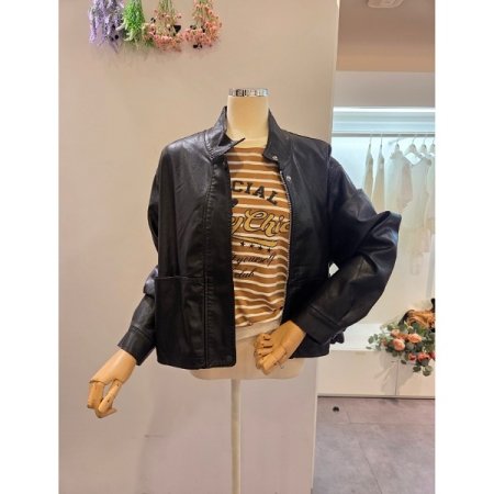 하이넥 스트링 레자자켓