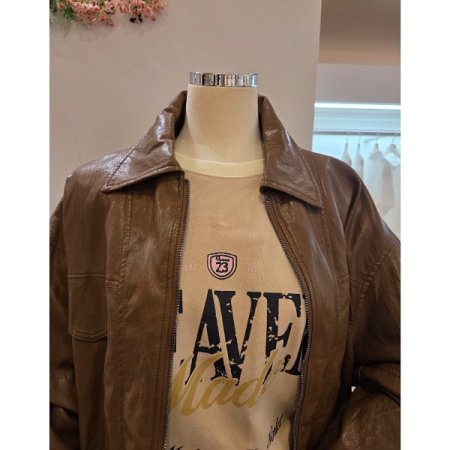 밑단밴딩 카라 레자 자켓