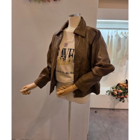 밑단밴딩 카라 레자 자켓