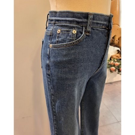 워싱 데님 통 부츠컷 팬츠