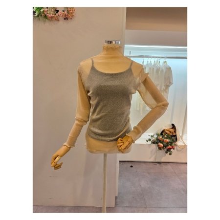 롤링 글리터 시스루 티셔츠