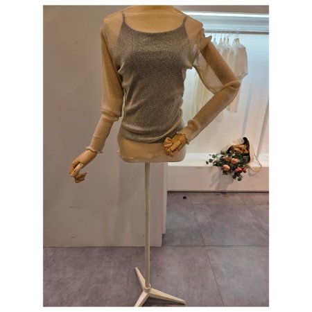 롤링 글리터 시스루 티셔츠