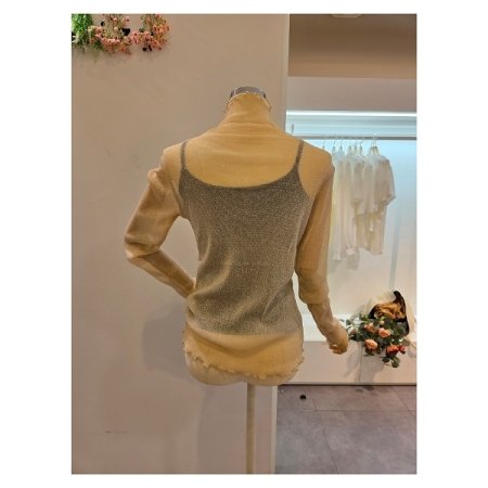 롤링 글리터 시스루 티셔츠