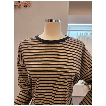 라운드 스트라이프 루즈핏 티셔츠