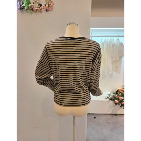 라운드 스트라이프 루즈핏 티셔츠