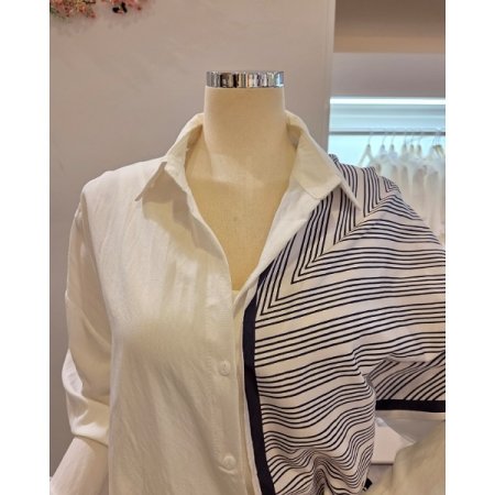 스카프 루즈핏 셔츠 세트