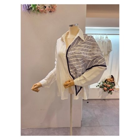 스카프 루즈핏 셔츠 세트