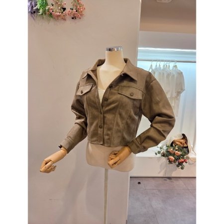 스웨이드 크롭 셔켓