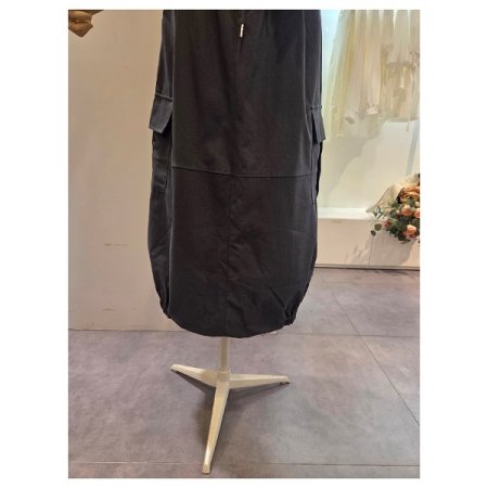 허리 밴딩 카고 롱 스커트