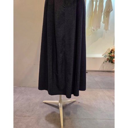 핀턱 롱 스커트 벨트 세트