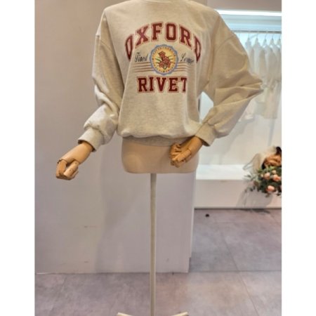 레터링 프린트 맨투맨티셔츠