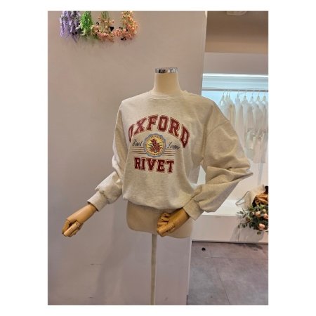 레터링 프린트 맨투맨티셔츠