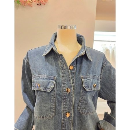 양포켓 워싱 데님 셔츠