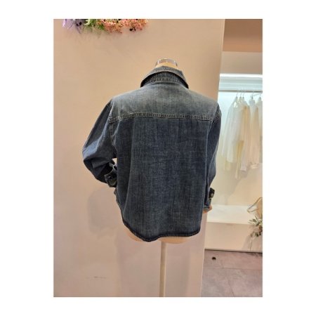 양포켓 워싱 데님 셔츠