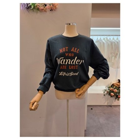 라운드 빅 레터링 맨투맨티셔츠