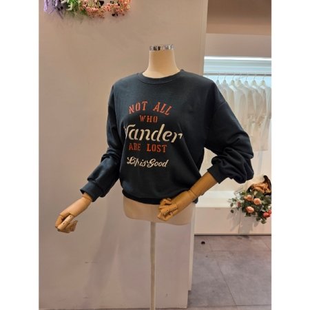 라운드 빅 레터링 맨투맨티셔츠