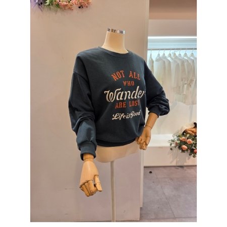 라운드 빅 레터링 맨투맨티셔츠