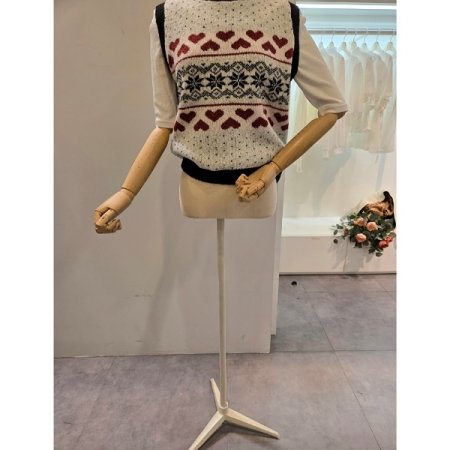 미니 하트 라운드 니트베스트