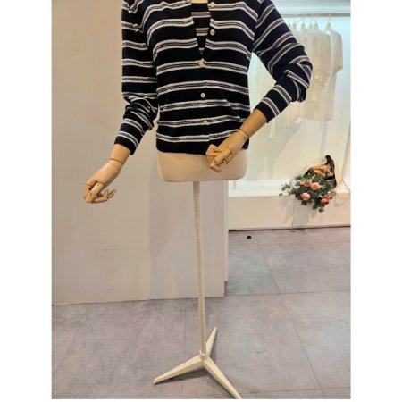 스트라이프 끈 탑 가디건 세트