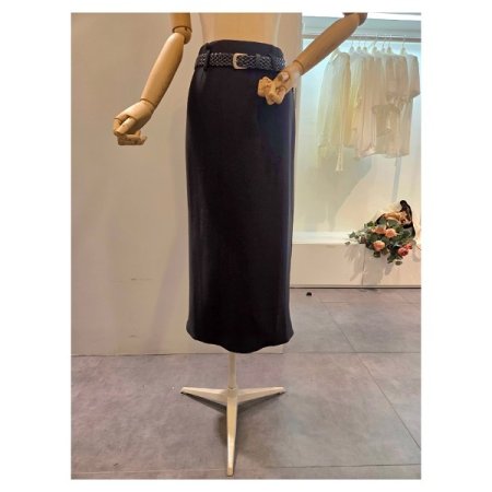 뒷 트임 롱 스커트 벨트 세트